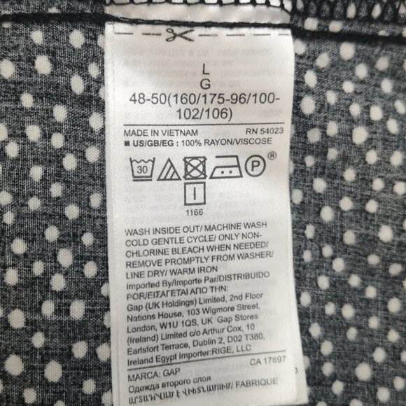 Gap Ladies Size Large Black with White Dots V-neck Dress - Picture 5 of 12
